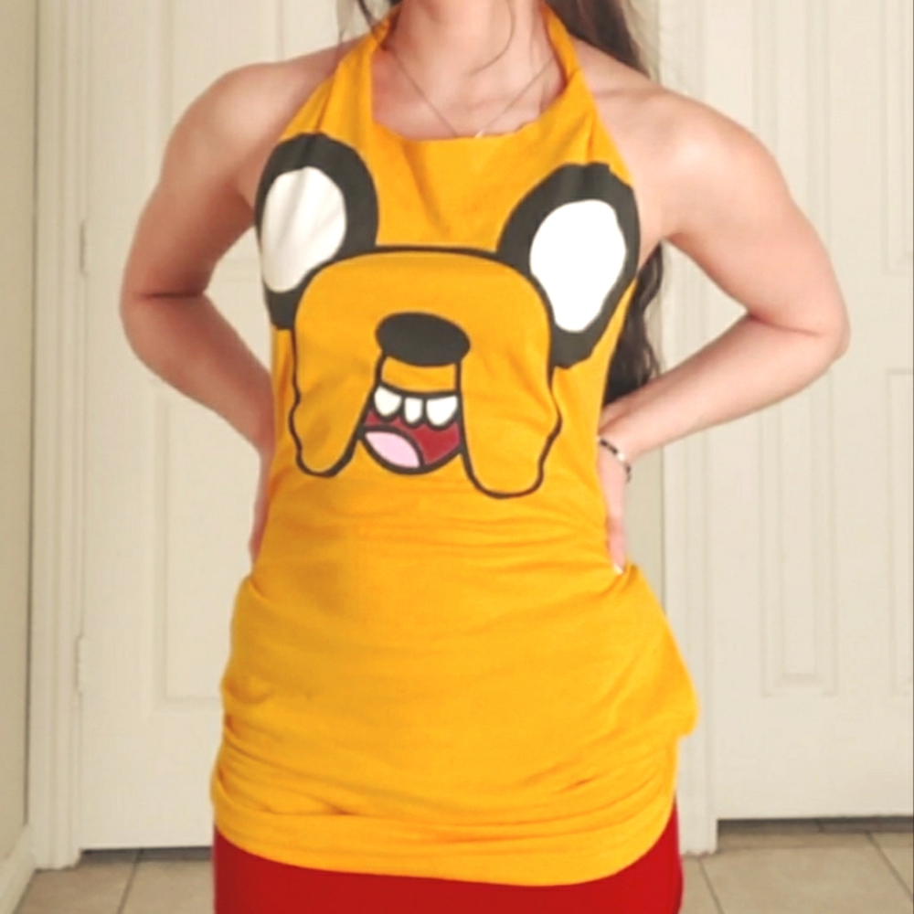 Custom Jake Dog Adventure Time Swim Cover Beach Cartoon Novelty Backless Halter